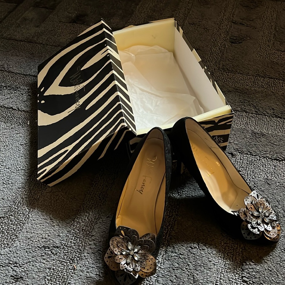 Will’s Fancy Black Brocade Stilettos